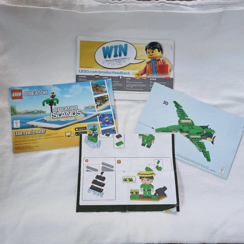 4 LEGO 31058 Creator 3 in 1 & Junior Ranger Instruction Manuals Only